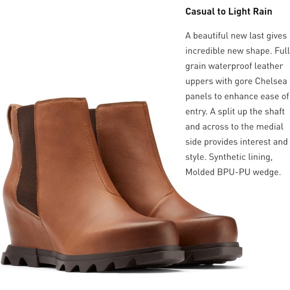 Sorel Joan of Arctic Wedge Ill Chelsea Boot - Waterproof Leather Wedge Boots 7 - Picture 3 of 11